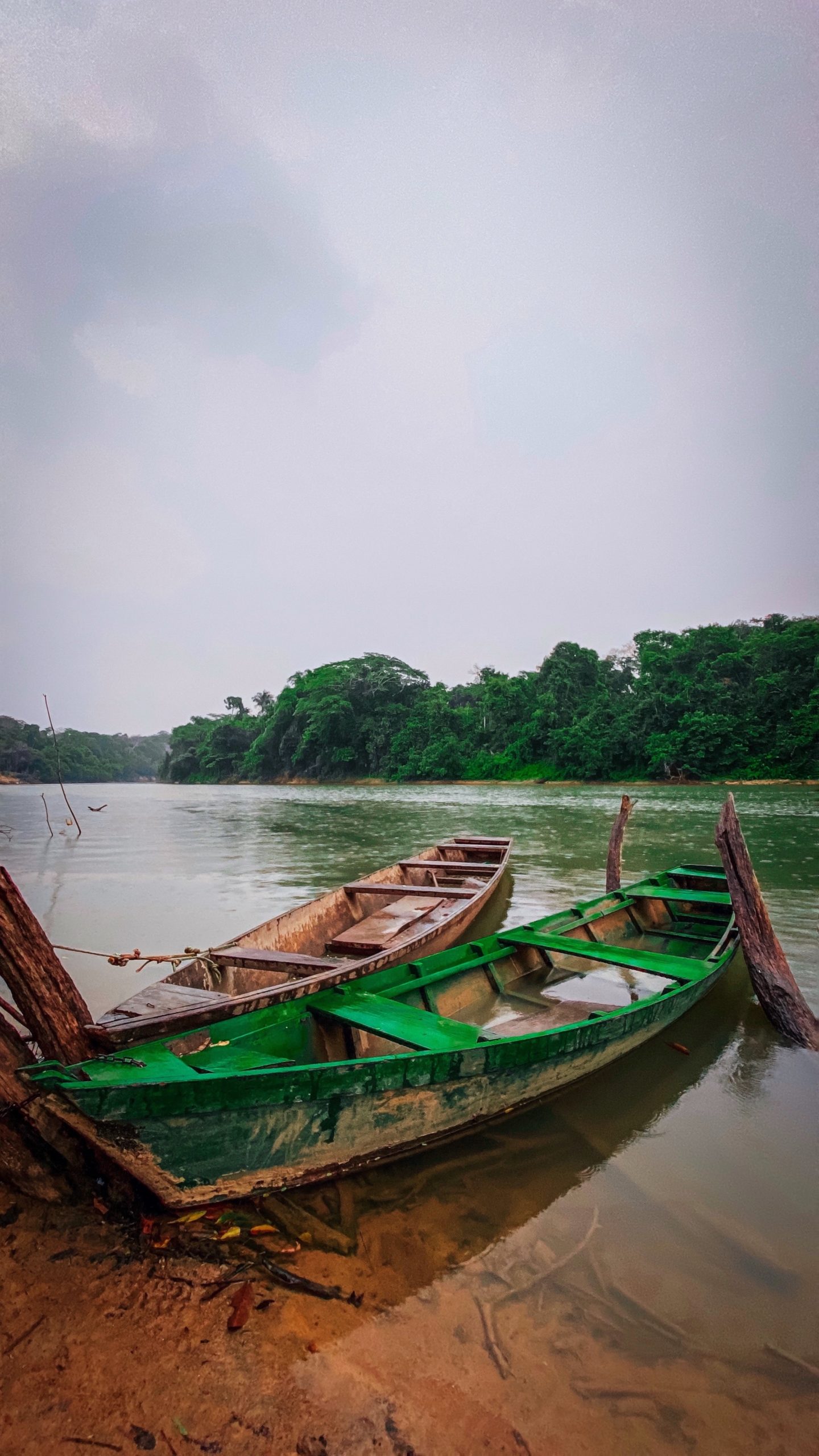 Canoë en bois 